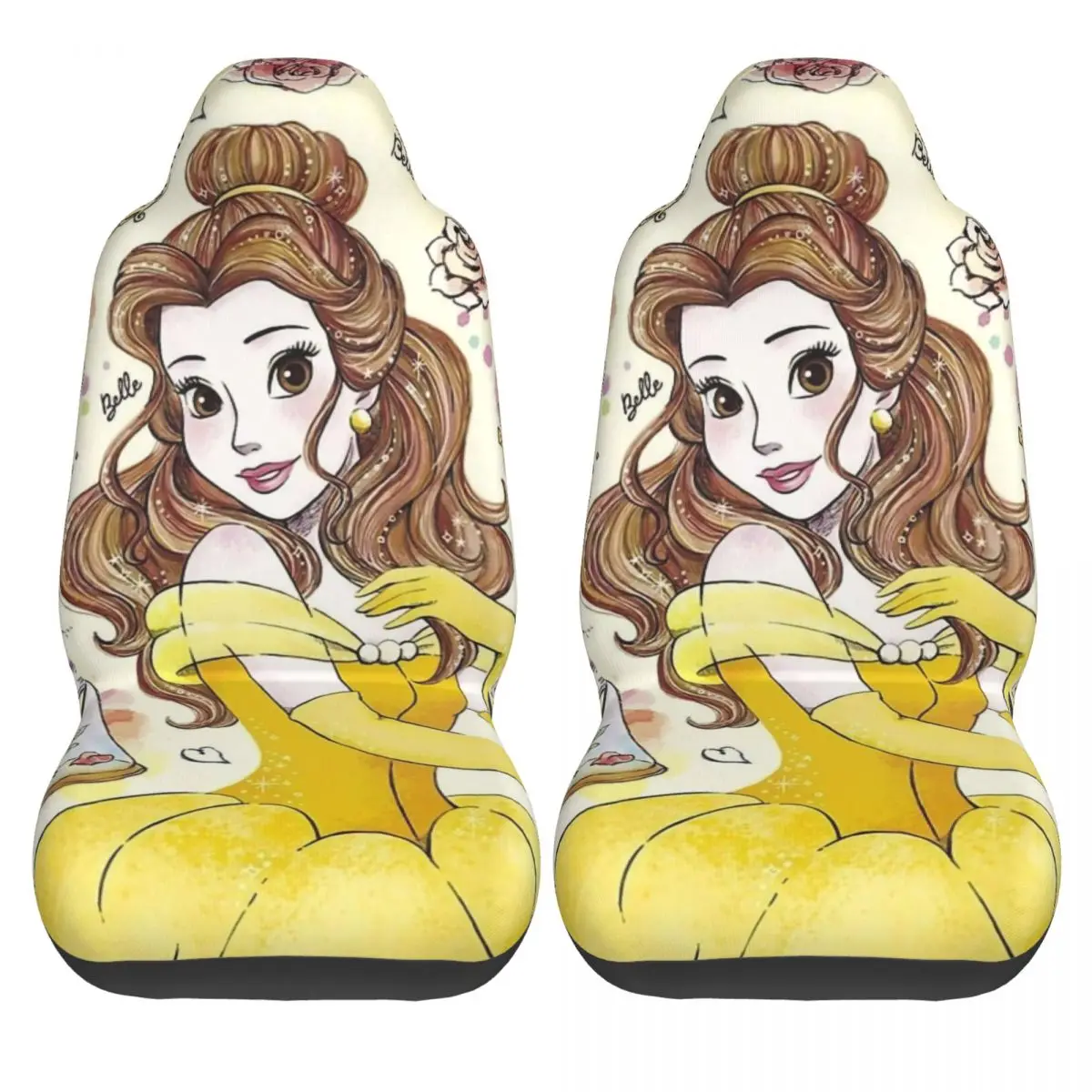 أغطية مقاعد السيارة من بيل بيوتي آند ذا بيست، قطعتين من أغطية مقاعد السيارات، غطاء بوليستر لطيف على شكل شاحنة صغيرة