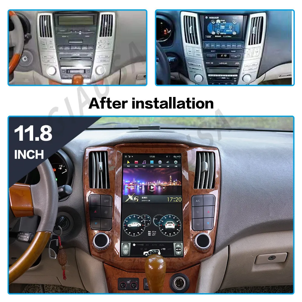 

8GB+128GB For Lexus RX 2004-2007 Android 12.0 Multimedia Radio Car GPS Navigation Player Auto Stereo Head Unit Carplay DSP