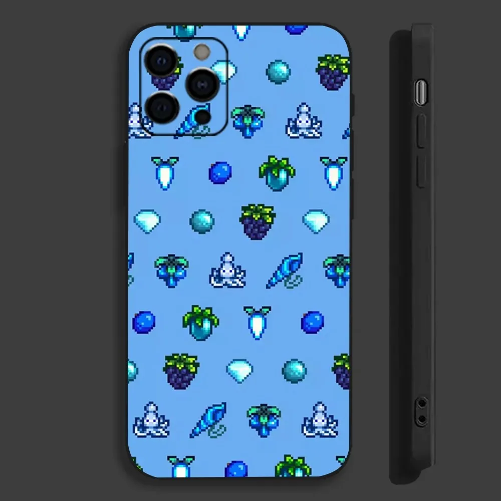 S-Stardew V-Valley Game Phone Case For Apple iPhone 15,14,13,12,11,Pro,X,XS,Max,XR,Plus,Mini Soft Black Cover image 2