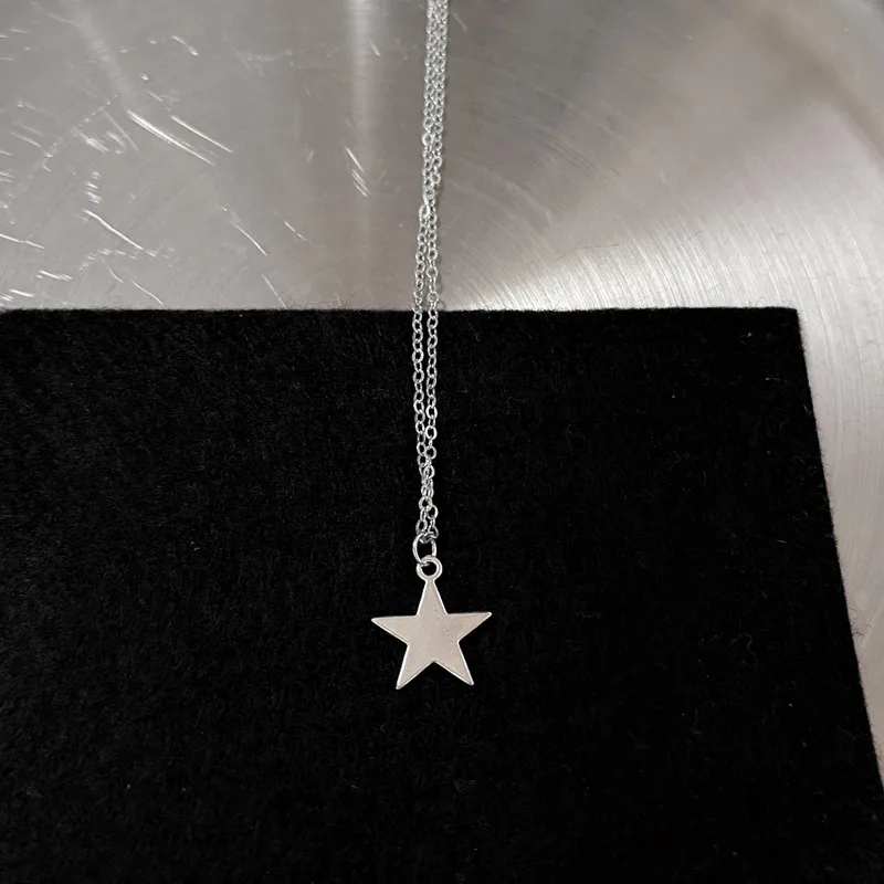 Y2K Stern Kreuz Charm Halskette Unisex Grunge Punk Modeschmuck Anhänger Zubehör für Frauen und Männer 45 cm – Detail 3