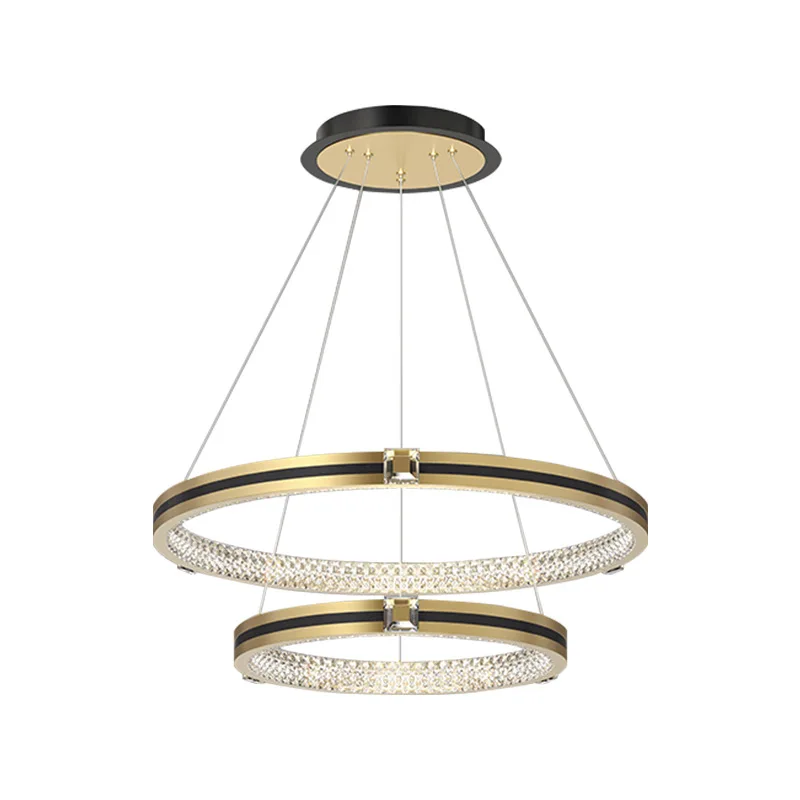 Dining room chandelier, modern minimalist living room dining room bedroom circular staircase designer art circle