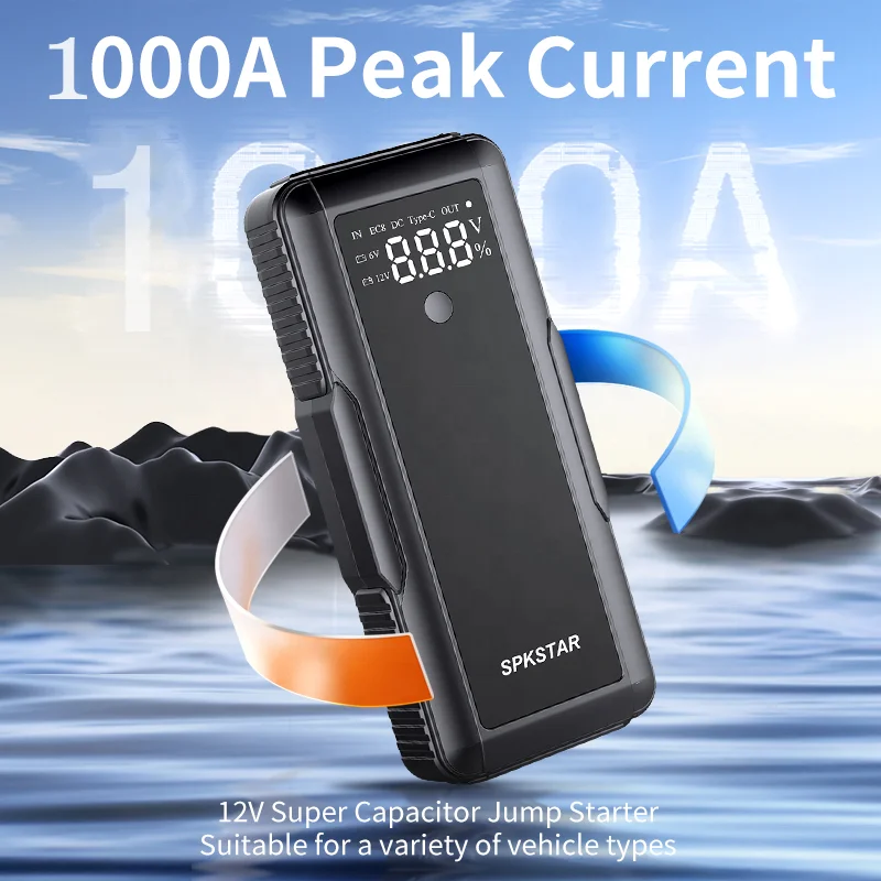 Super Capacitor Car Jump Starter Battery Less Quick Charge  Portable  Emergency Booster Starting Device Jump Starter