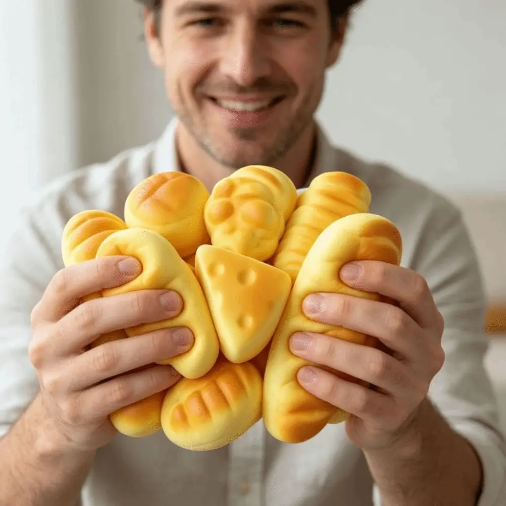 Fun Slow Rebound Simulated Bread Soft Random Style Fake Bread Squeezing Sensory Fidget Photography Props