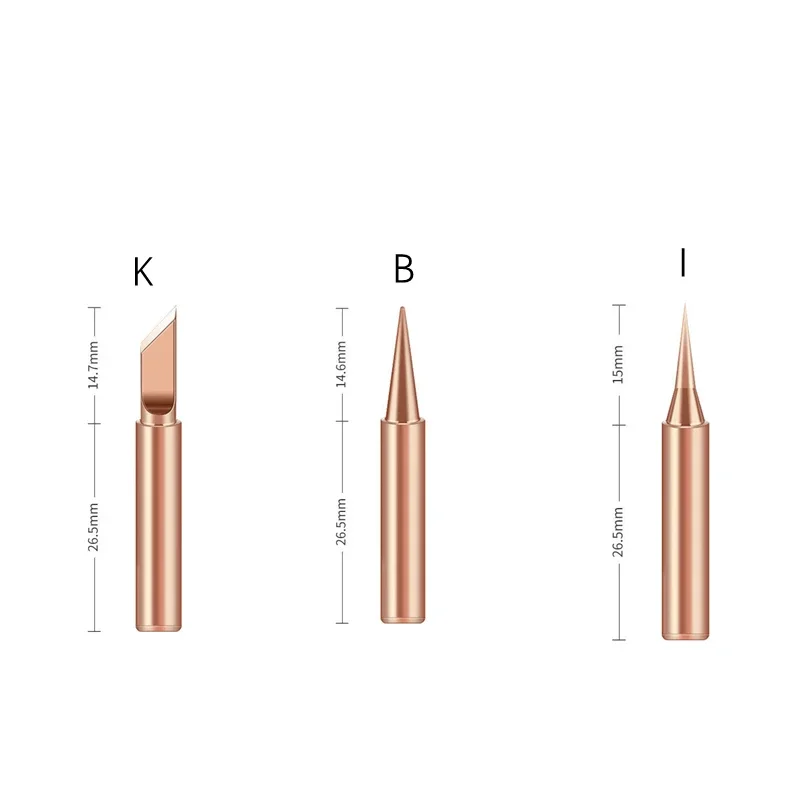 구리 무연 전기 납땜 인두 팁 세트, 교체 팁 스테이션, 수리 용접 팁 도구 키트, 900M-T-K