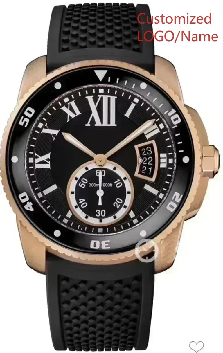 Reloj Personalizado A989 Store, Relojes Deportivos Negros y Azules de Moda para Hombre, Reloj Mecánico Automático de Cerámica y Caucho
