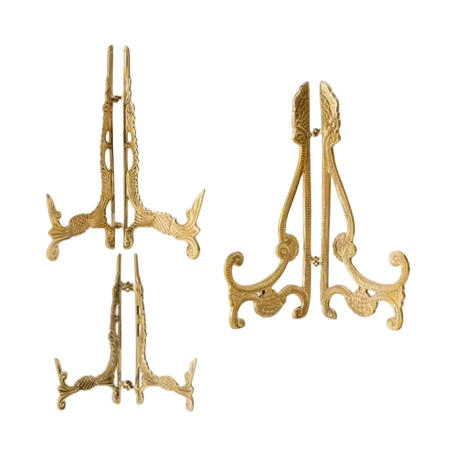 

Adjustable Brass Plate Display Stand Decorative Tabletop Holder for Dining Room Art Exhibition