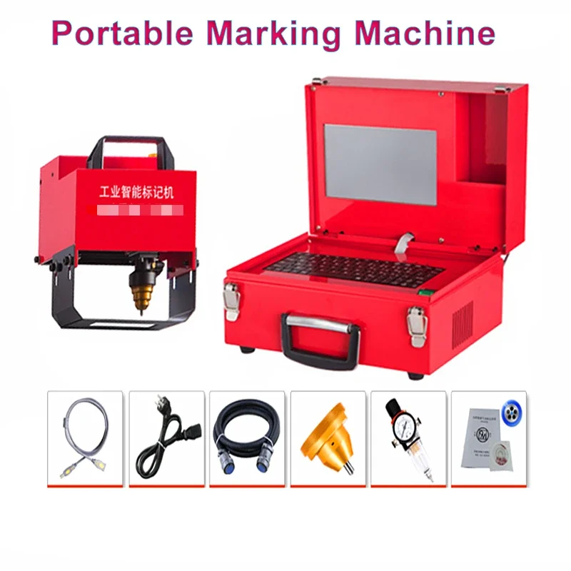 

-80x20mm Portable Touch Screen Controller Nameplate Metal Marking Machine Pneumatic Electricity With Build In Computer