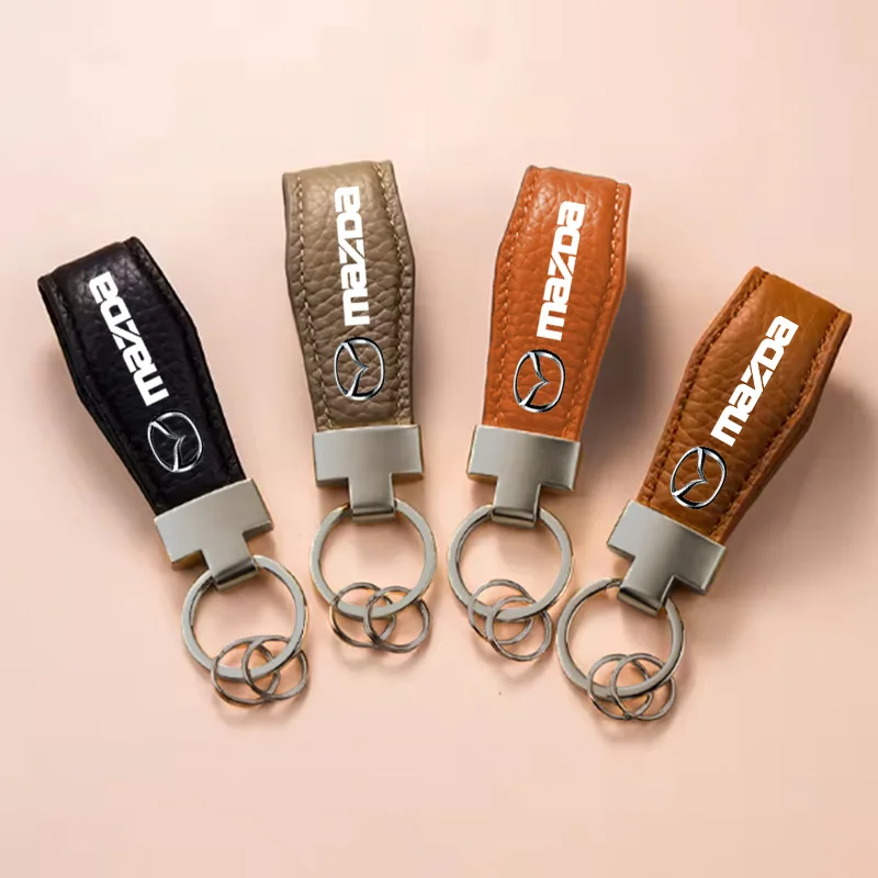 Keychain Car Key Chain Customized Logo Lambskin Pendant for Mazda 3 bk bl bj bn 323 Axela Atenza CX-3 CX-4 CX5 CX-7 CX-9 Car