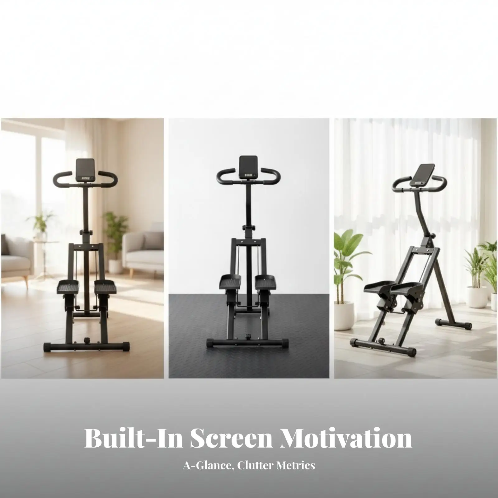 Vertical Climber Foldable Stair Climber with Display Holder Climbing Exerciser Spring-Resistance Stepper Machine Compact