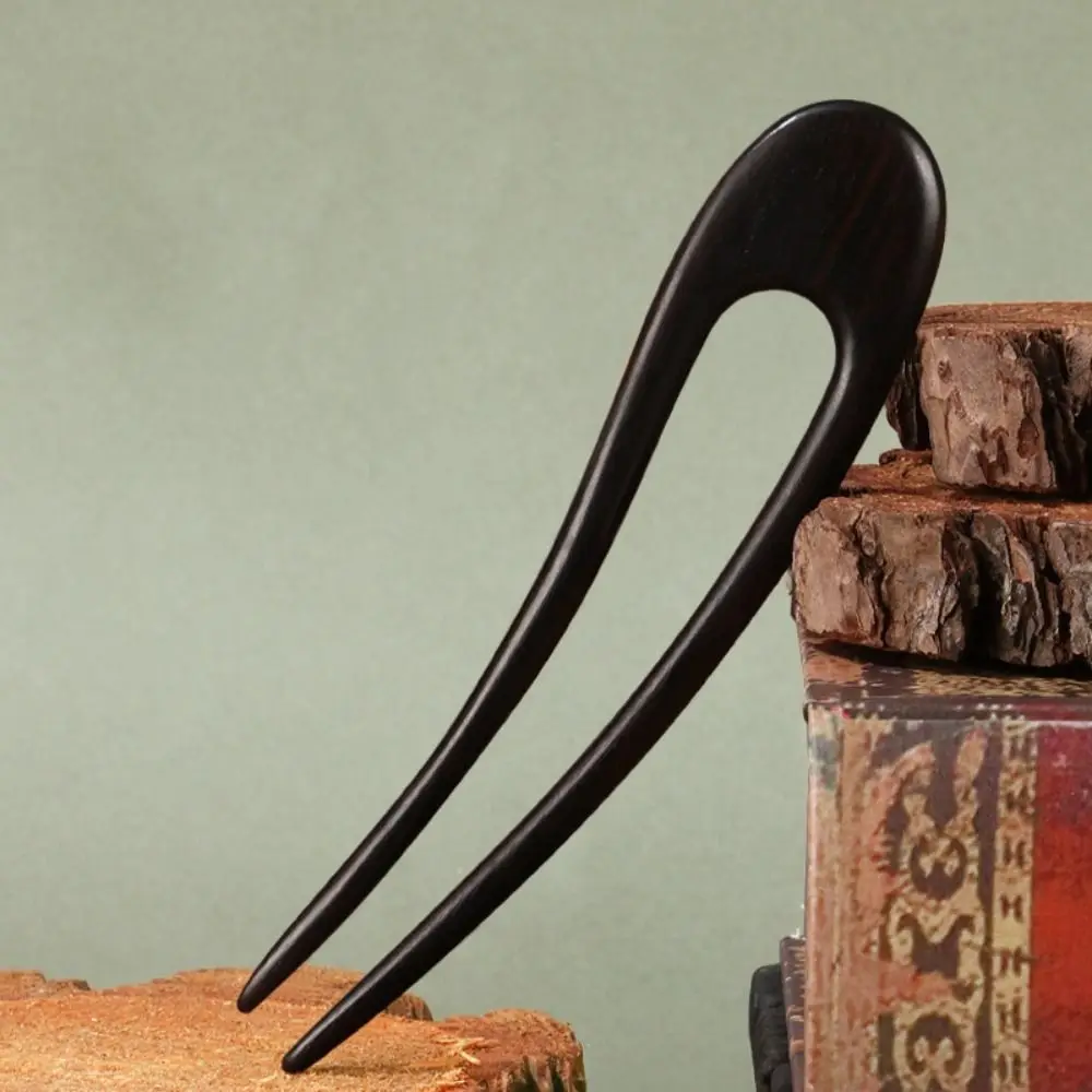 Wooden Chinese Hair Sticks Fashion Hairpin U Shaped Women Hair Bun Hair Styling Tools Headwear Hair Forks