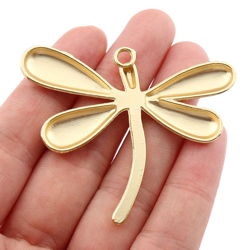 1 x Matt Gold Color Bohemia Large Dragonfly Charms Pendants for DIY Necklace Jewelry Making Findings 68x66mm