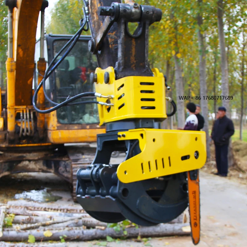 Mini Excavator Grapple Saw Excavator Clamp  Attachment Grabber With Saw