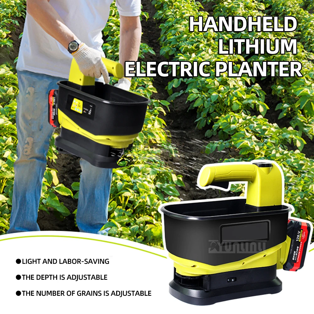 Ручной автоматический сельскохозяйственный сеялка, удобрение, машина для подачи семян травы, беспроводной разбрасыватель