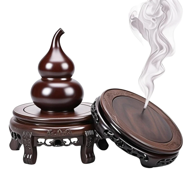 Wooden Miniature Table Crafts Figurines Base Vase Flower Pot Display Stand Coffee Tea Sets Pedestal Bonsai Plant Shelves 5-40cm