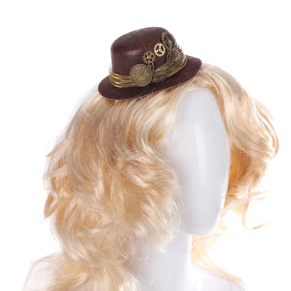 

Punk Mini Hat Gothic Steampunk Gear Hats Women Party Accessories Headband Vintage
