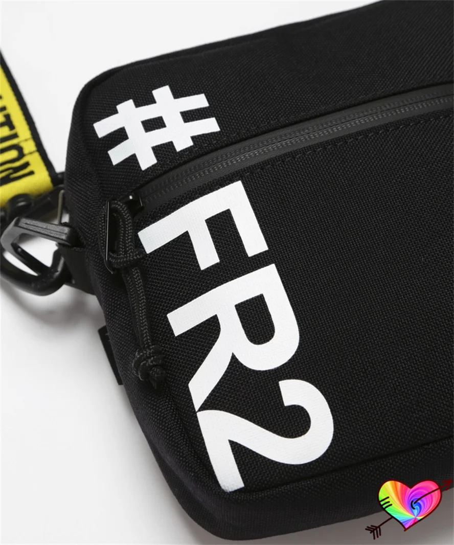 Big Printed # FR2 Logo Backpacks Men Women Black Canvas FR2 Bag Knitted Long Shoulder Straps Zipper Bags