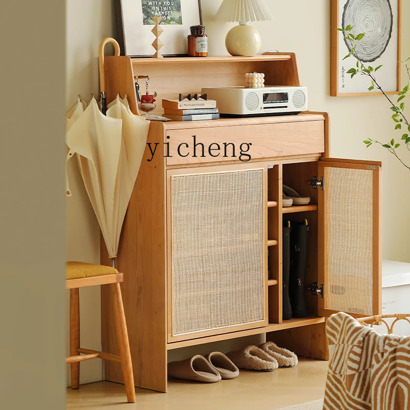 

LX Solid Wood Shoe Cabinet for Small Apartments, Entryway, Ultra-Thin Living Room Console Cabinet
