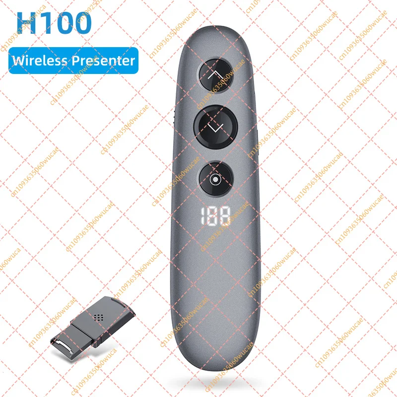H100 Wireless Presenter Remote with Air Mouse and Digital Spotlight PPT Pointer for Meeting Teaching