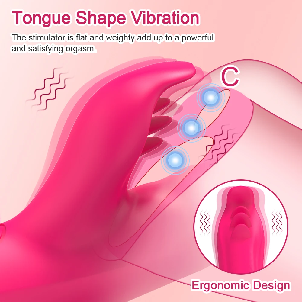 G Spot Vibrator for Women Sex Toy Vagina Clitoral Massager Powerful Vibration Telescopic Rotation Vibrator Licking Machine