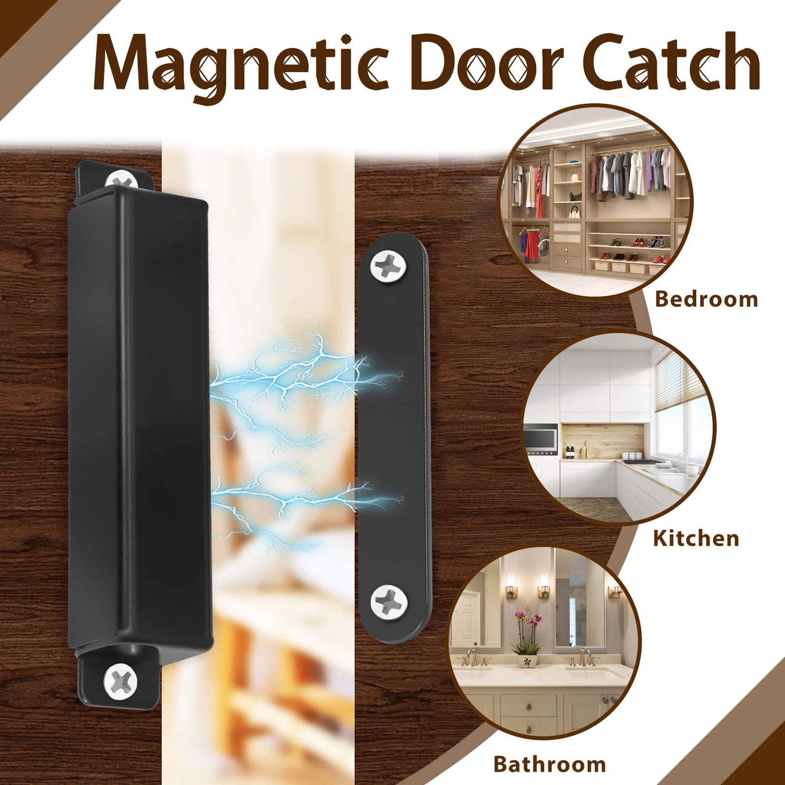 8 Pcs Magnetic Cabinet Door Catch 150lb Suction Cabinet Magnetic Catch with 32 Screw for Kitchen Bathroom Bedroom Closet RV 2025