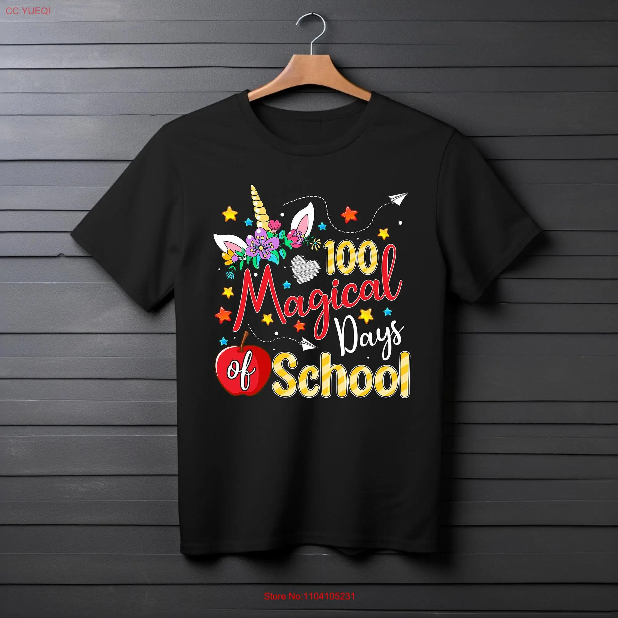 100 Magical Days Of School T Shirt 100th Day Unicorn Trendy Kid Back To 2 long or short sleeves