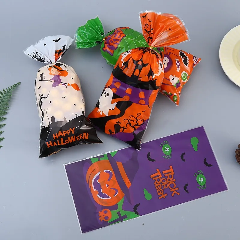 50 قطعة/حقيبة كيس تغليف حلوى الهالوين، حقيبة هدايا صغيرة، حقيبة تذكارية، حقيبة طعام للخبز بنفسك