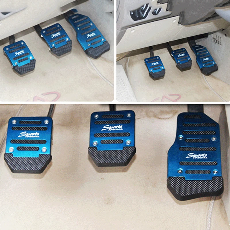 Aluminum Manual Transmission Car Foot Pedal Cover Set Alloy Anti Skid Brake Clutch Accelerator Foot Pedal Pad Car Accessories