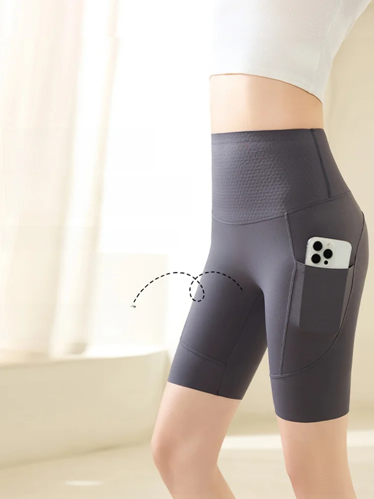 กางเกงโยคะเอวสูง ระบายอากาศได้ดี บางเบา ความยาวห้าส่วน เหมาะสำหรับปั่นจักรยาน กระชับสัดส่วน ควบคุมหน้าท้อง น้ำหนักเบา ใส่สบายในฤดูร้อน