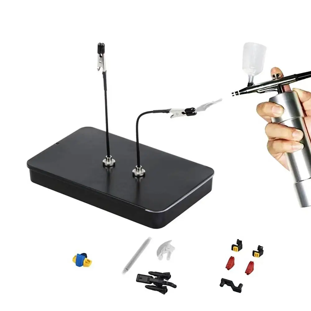 Model Painting Stand Base Holder 12PCS Alligator Clip Sticks Magnetic Bendable for Airbrush Spray Hobby DIY Model Crafting