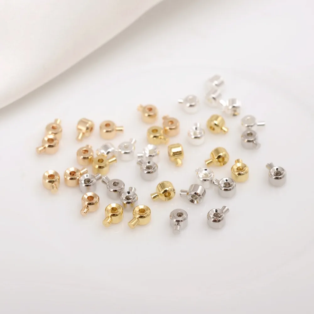 

14K Gold-plated Snap Buckle, Diy Handmade Bracelet, End Clip, Steel Wire Rope Fishing Line Positioning Buckle, 18K Snap Buckle