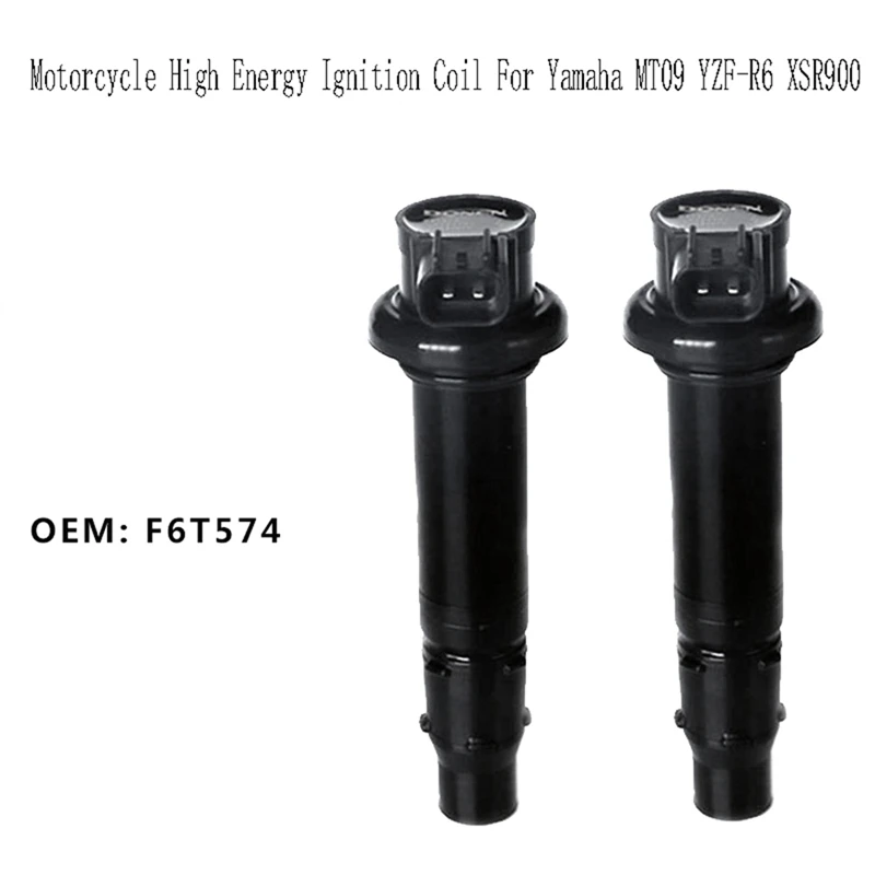 

A13F-F6T574 2Pcs Motorcycle High Energy Ignition Coil For Yamaha MT09 YZF-R6 XSR900