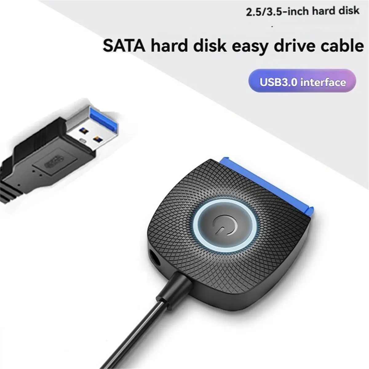 USB 3.0 to SATA Hard Drive Cable 2.5-Inch 3.5-Inch Mechanical Solid-State Drive Converter with 12V 2.5A Power EU PLUG