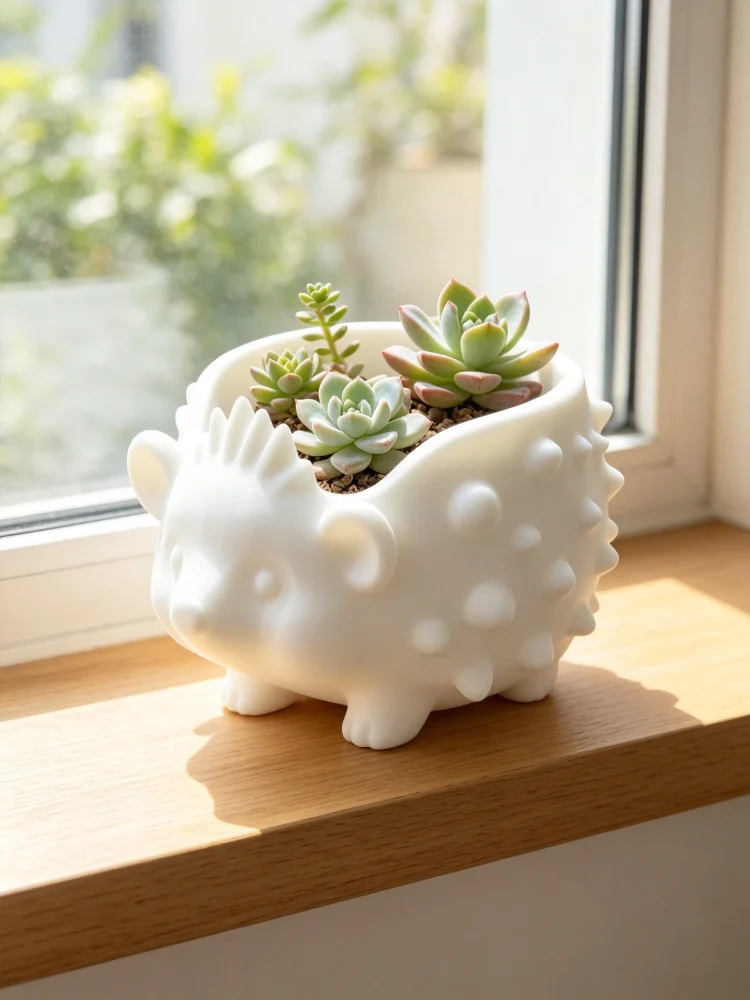 Modern Minimalist Hedgehog Ani - Plant Pot Small Desk recension och pris