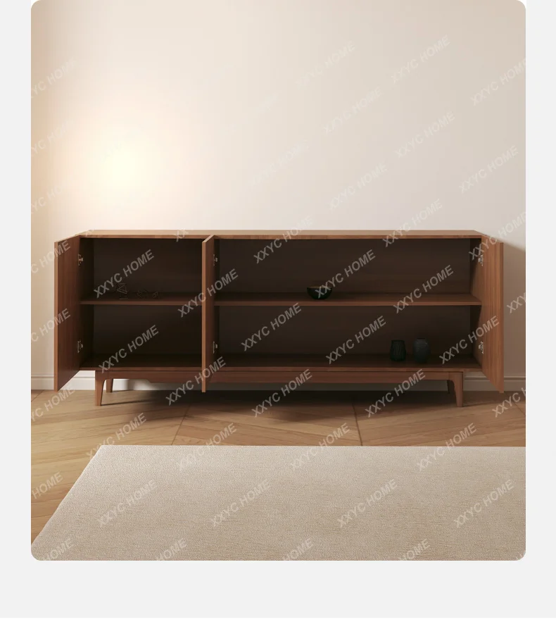 XX New Chinese Style Solid Wood Sideboard Small Apartment Entrance Cabinet Balcony Door Home Locker Economical Modern Minimalist