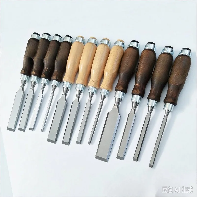 Woodworking Chisel Set Heavy Duty Mortise Chisel Hand Carving Chisel for Solid Wood Tenon Groove Cutting Work