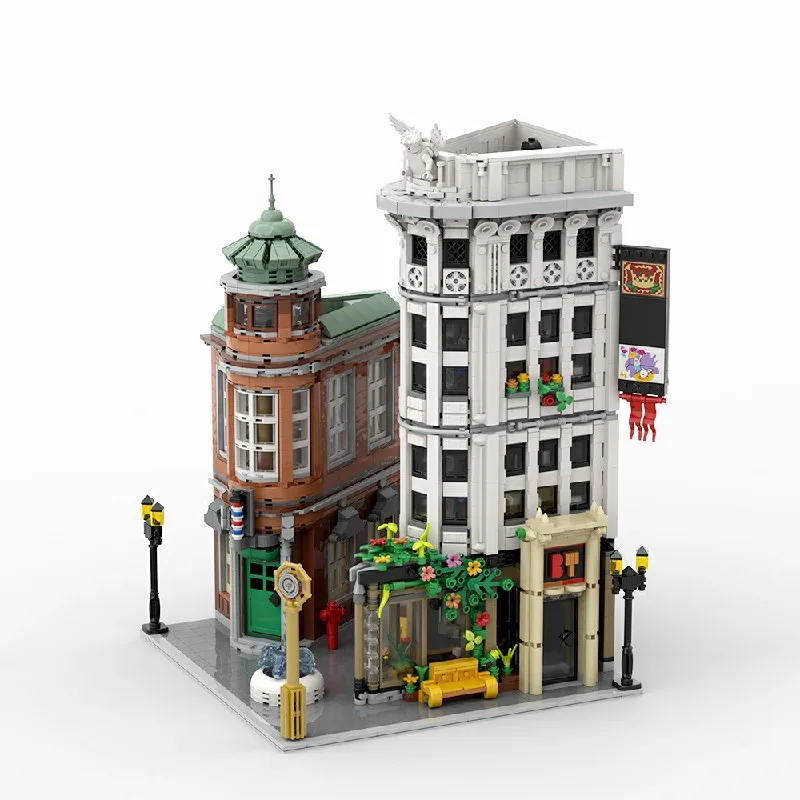 4500PCS Flatiron Building House Building Sets, 12 Figuren Stad Appartement Architectuur Modulaire Gebouwen Blokken Model Kit Gift - afbeelding 2
