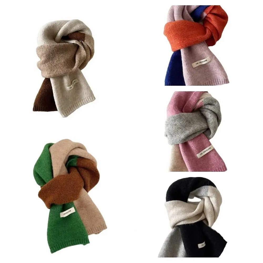 مزاجه يلتف خليط اللون وشاح الصوفية الكورية نمط شال كشمير سميكة Neckwarmer الشتاء وشاح للرقبة الطلاب