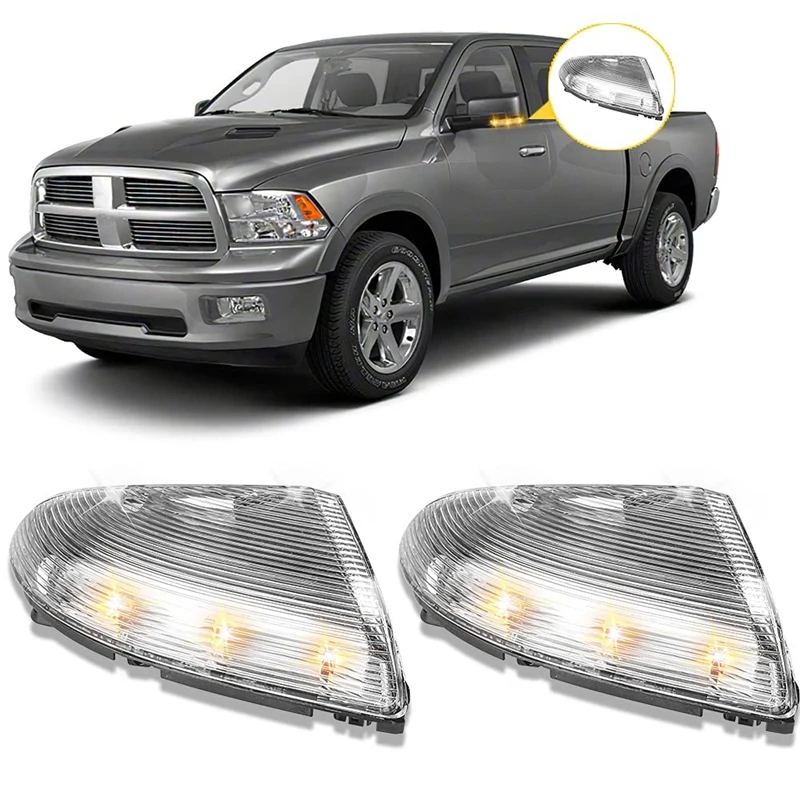 Mirror Turn Signal Lights Lamp And Housing For Dodge Ram 1500 2500 2009-2018 68064948AA 68064949AA