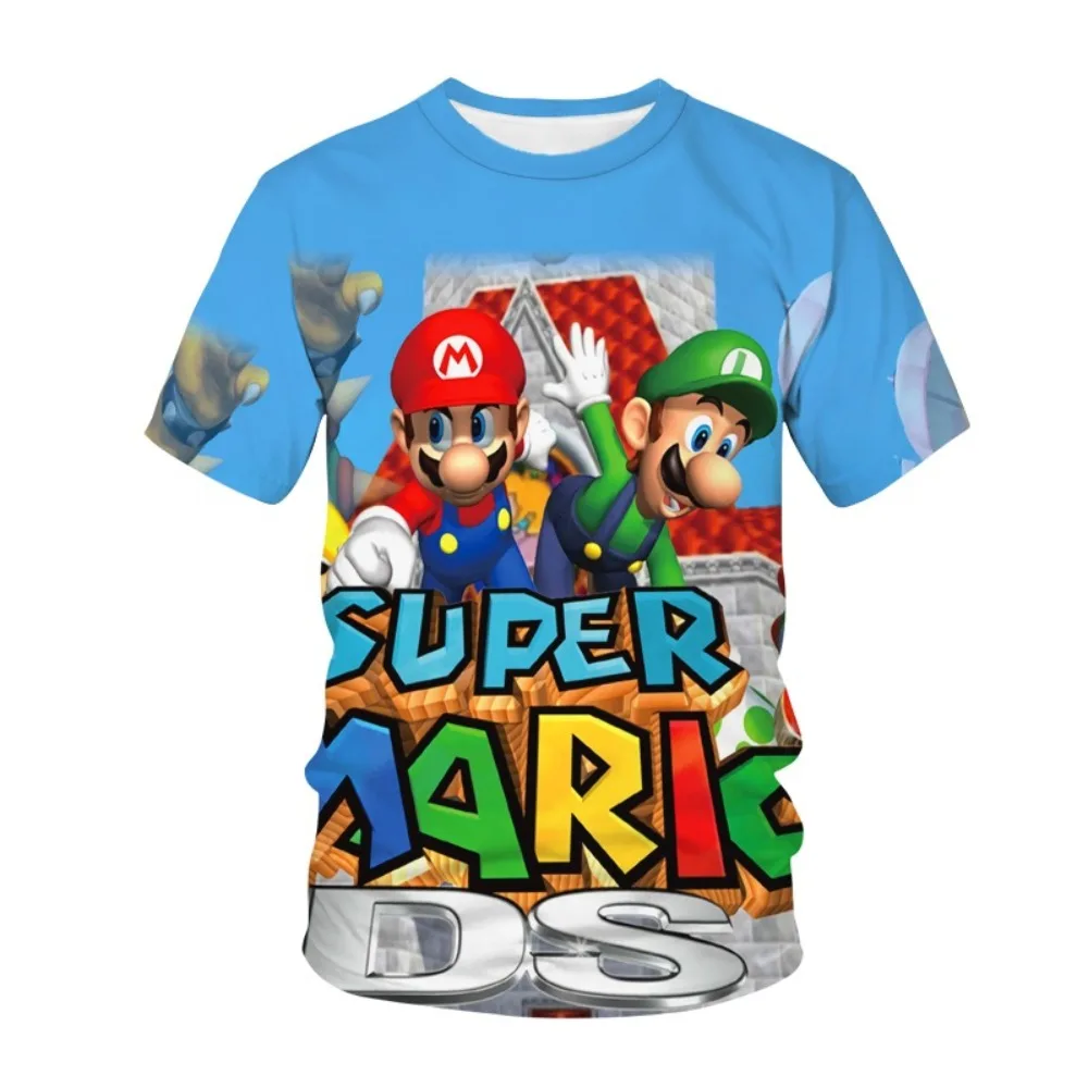 

Mario Game 3D Print Sports Quick Dry Breathable Children T-shirt Cute Cartoon Harajuku Street Casual Boys and Girls Short Sleeve