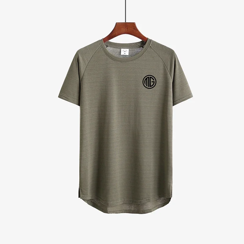 Summer Men Short Sleeve Cotton Breathable Crew Neck Gym Workout Muscle Slim Fit Fitness Bodybuilding Casual Pumping Iron -shirt