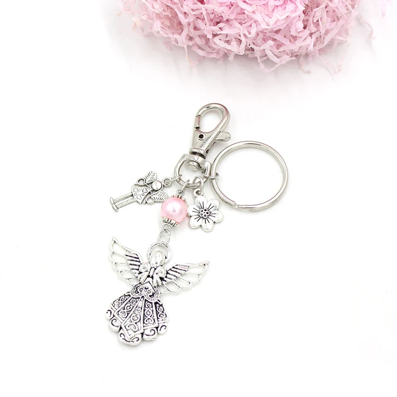 กระเป๋าถือสตรี Charms Key CHAIN Angel Wing พวงกุญแจผู้ถือแหวนกุญแจกระเป๋าจี้อุปกรณ์เสริมเครื่องประดับคริสต์มาส...