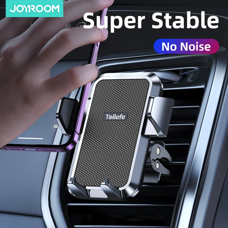 

Joyroom Universal Car Phone Holder Military-Grade Protection Big Phone And Thick Cases Friendly Hands Free Air Vent Car Mount