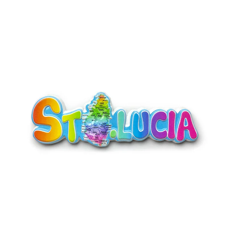 

Saint Lucia3d3D Painted Creative Letter Cultural and Creative Magnetic Refrigerator Magnet Travel Souvenirs Home Decorations