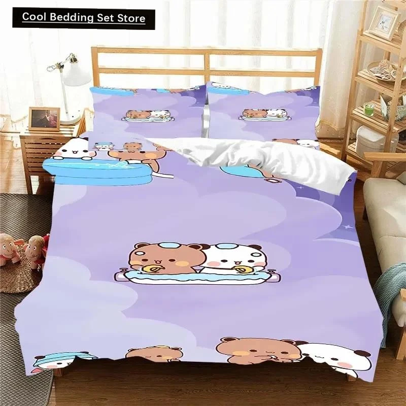 Kawaii Bubu and Dudu 3D Printing Anime Bedding Set Duvet Cover Comforter Bed Single Twin Full King Queen Size Bedding Set Kids