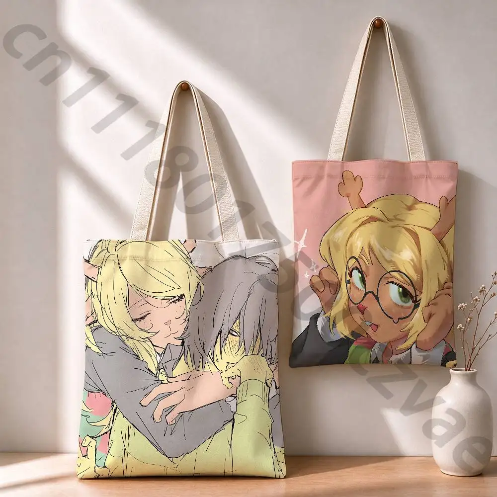 Noelle Kris D-Deltarune Reusable Fashionable Backpack Multifunctional Handbag Canvas Shopping Bag