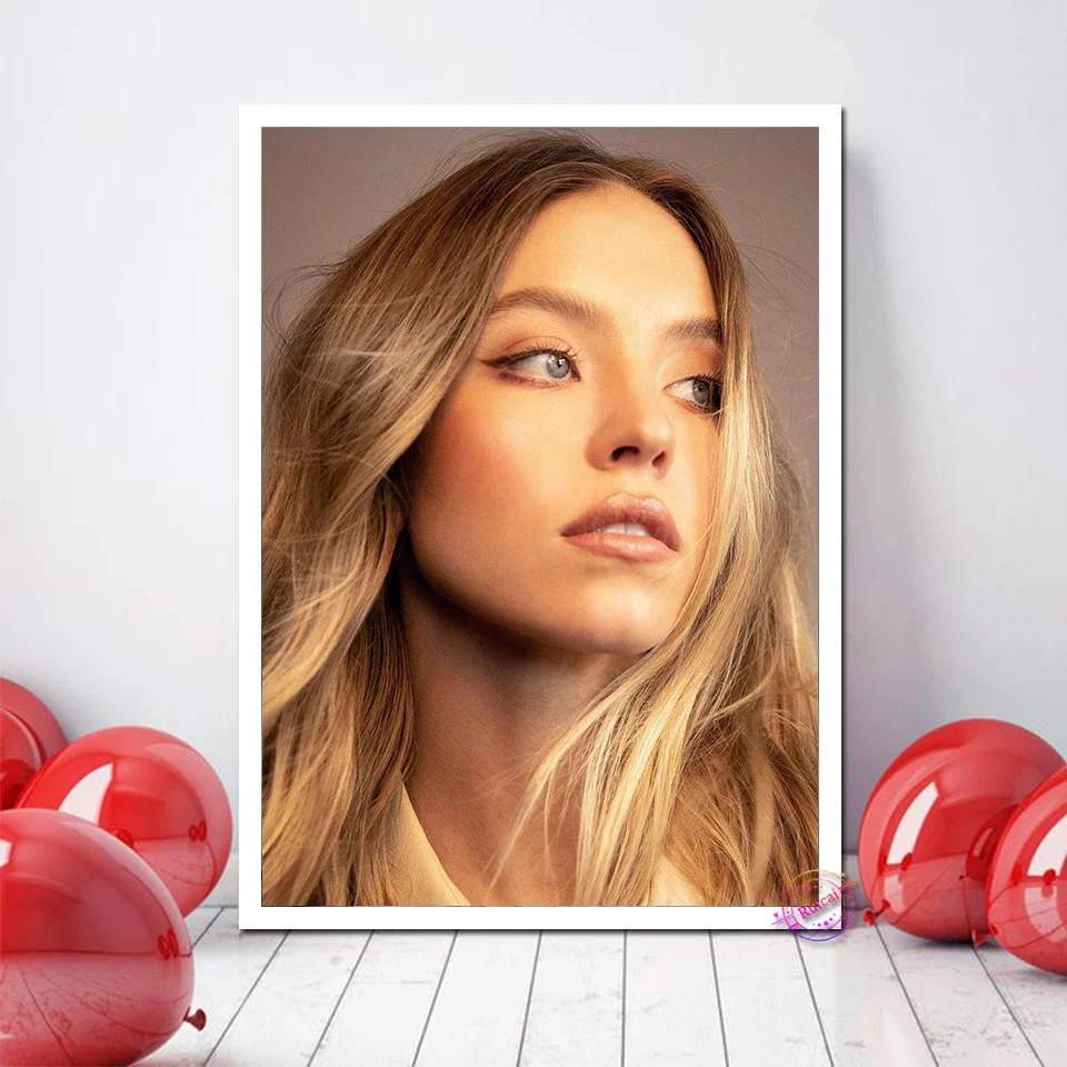 سيدني سويني ملصق جدار ديكور قماش الفن الحرير يطبع للمقهى عنبر غرفة ديكور المنزل اللوحة هدية