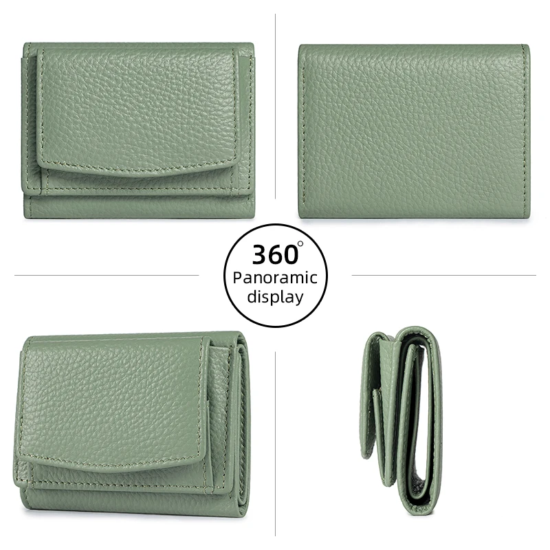 SCHLATUM Genuine Leather Wallet for Ladies with RFID Blocking Technology Bifold Credit Card Holder Women's Wallet