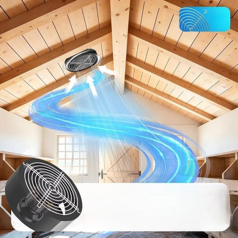 Powerful 8 inch 25W DC Brushless Solar Exhaust Fan with Roof Mounted Ventilation for Attics Coop or Kitchen