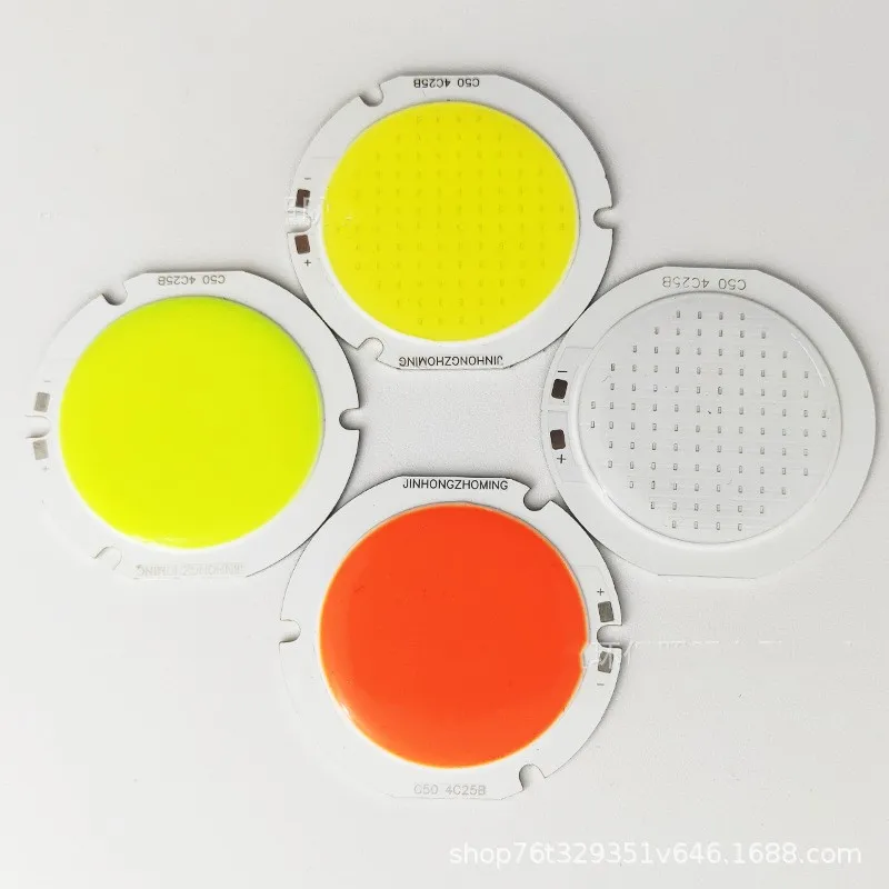 

DC 12V 50W Круглый 50mm COB Световой чип Светодиодный источник света Модуль Светодиодная лампа красный синий зеленый RGB белый свет для декоративного освещения