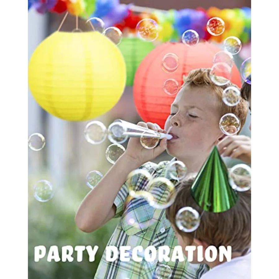 48 Pcs Paper Lanterns Party Decorations Chinese Round Paper Decor 4/6/8/10 Inch Asian Hanging Lamps Decorative for Graduate Wed